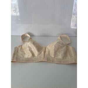 New Beige Wireless Bra Padded shoulders and adjustable straps, support. Size 44B